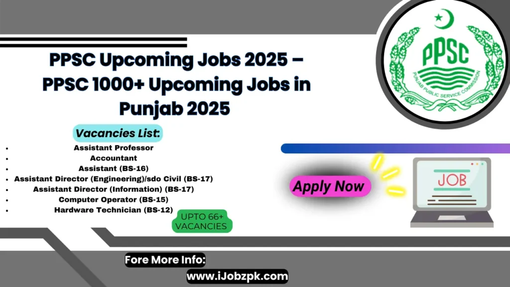 PPSC Upcoming Jobs 2025 – PPSC 1000+ Upcoming Jobs in Punjab 2025 Apply Now 